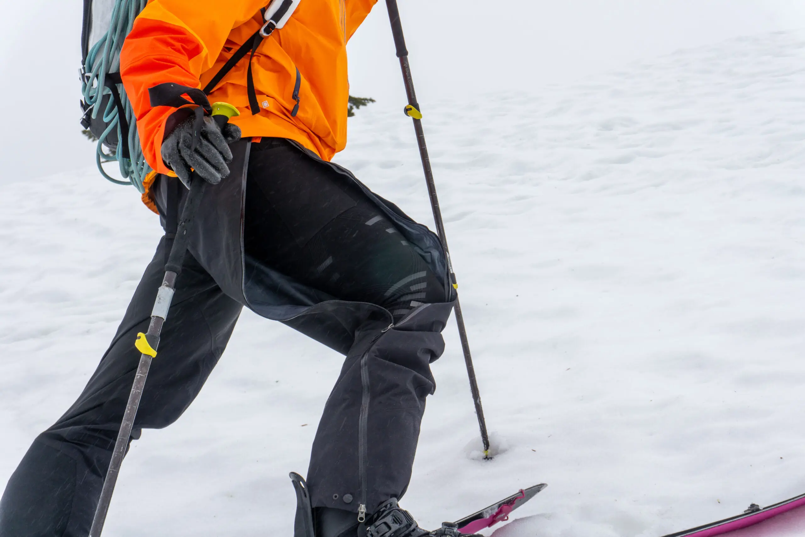 A person wearing technical Stoko K1 Summit Hero base layer bottoms designed for support and performance.