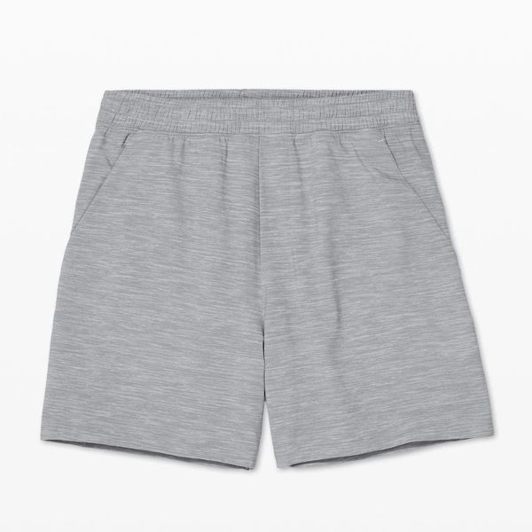 Grey Lululemon Pace Breaker linerless gym shorts