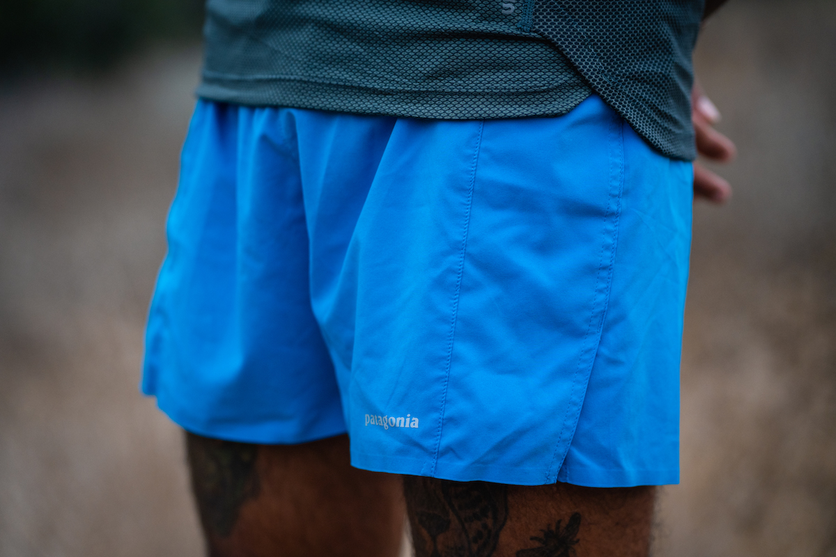 Front view of Patagonia Men's Strider Pro Shorts 5-inch version.