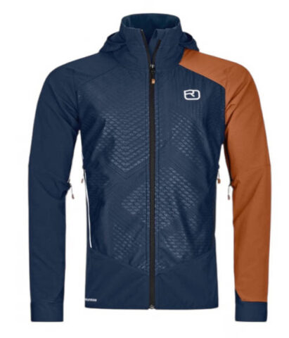 The Ortovox Col Becchei softshell jacket featuring Merino wool components.