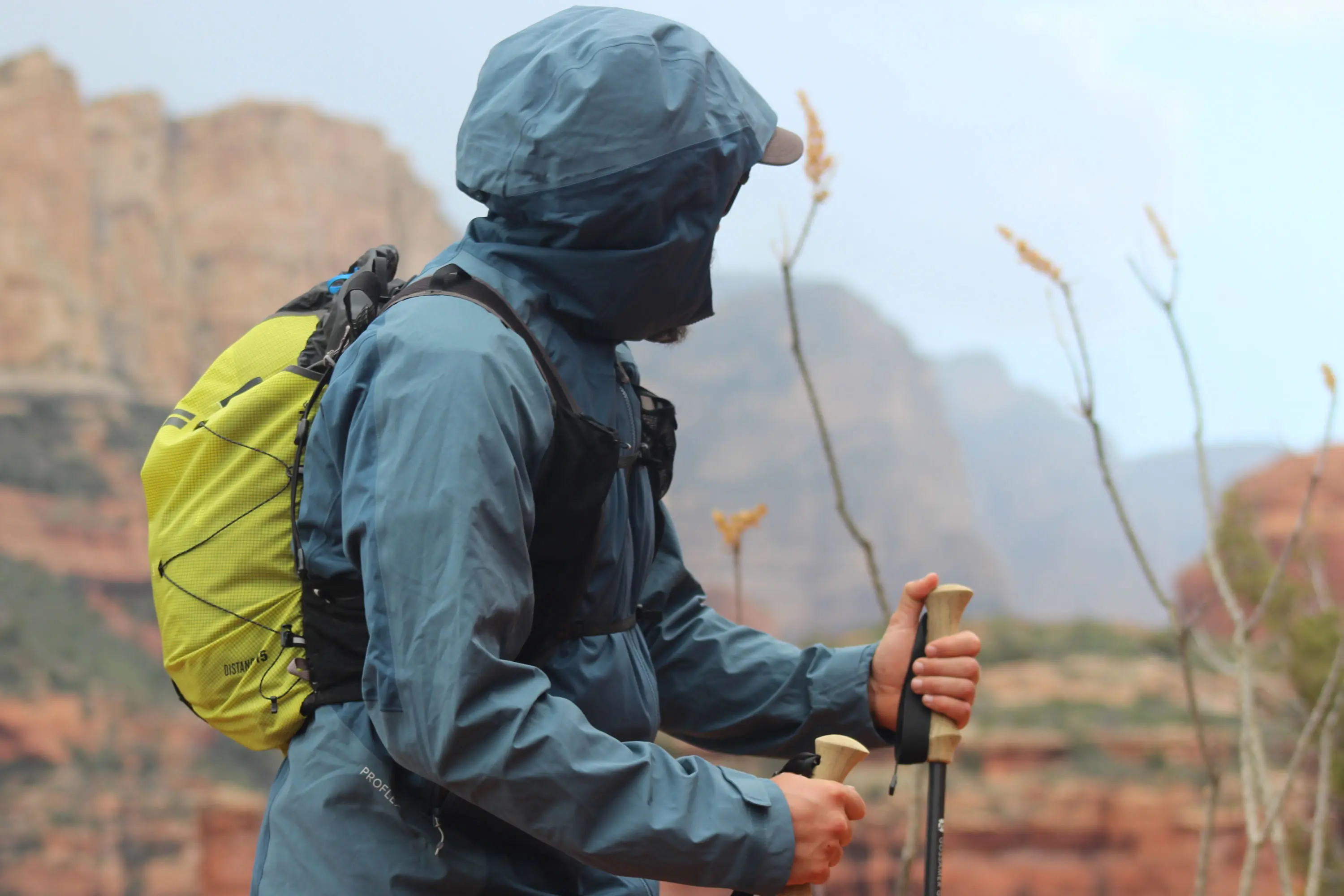 Macro view of the internal lining and membrane layers of a waterproof shell.